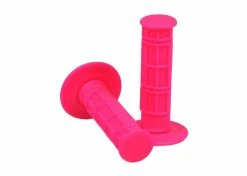 Best deal 🛒 Mon Ster Pink Rubber Waffle Style Handlebar Grip Set For Scooters, ATVs, & Dirt Bikes 🛒