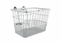 Best Sale 🌟 Sunlite Lift-Off Wire Basket With Mesh Bottom 🎁 -electric-bicycle Shop silver 1